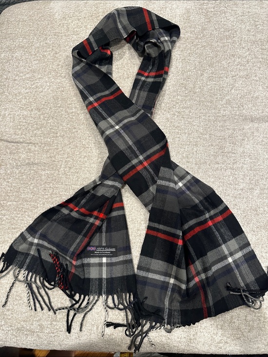 Other - Classic Plaid Men's Scarf - Black, Gray & Red